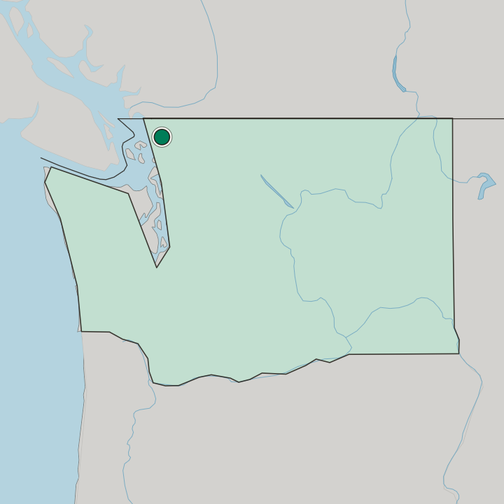 Map showing Bellingham — In Washington