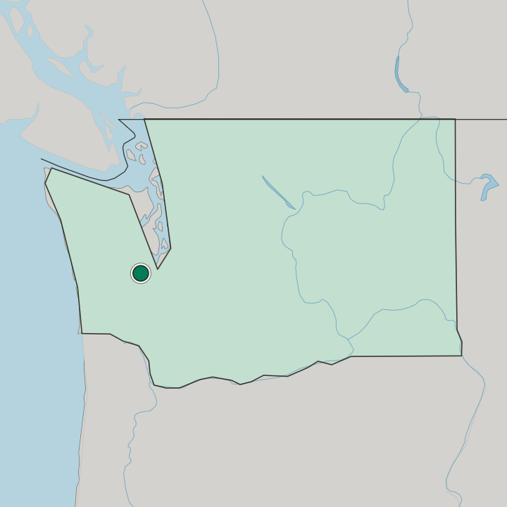 Map showing Olympia — In Washington