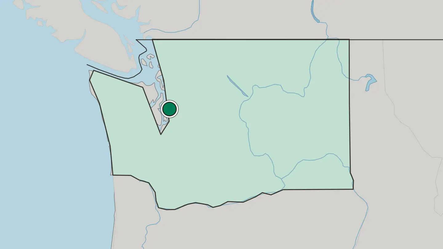 Map of Seattle in United States