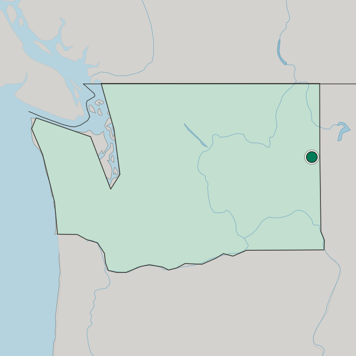 Map showing Spokane Valley — In Washington