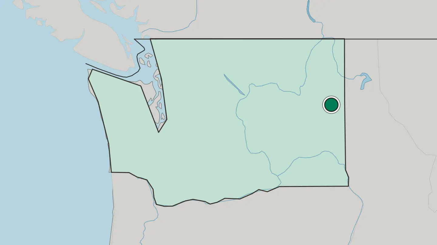 Map of Spokane in United States