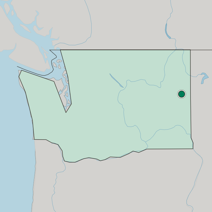Map showing Spokane — In Washington