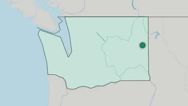 Map of Spokane in United States