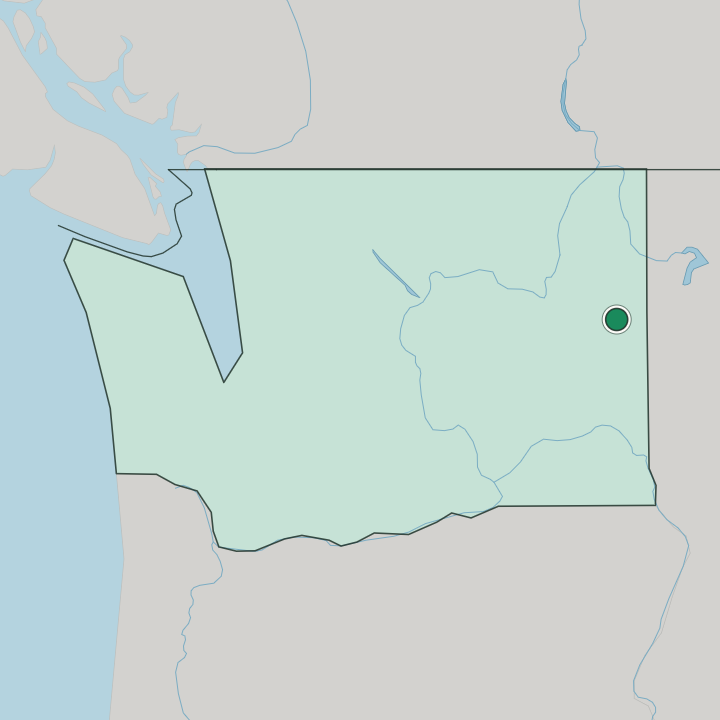 Map showing Spokane — In Washington