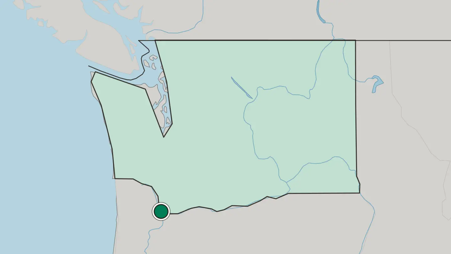 Map of Vancouver in United States