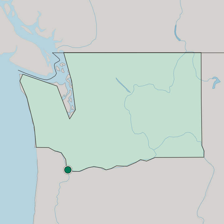 Map showing Vancouver — In Washington