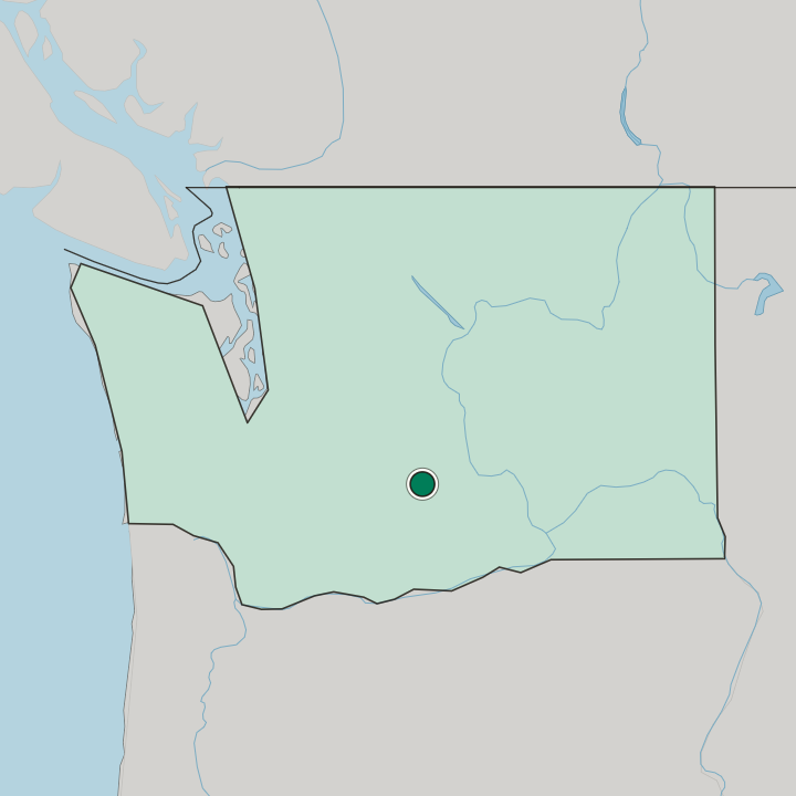 Map showing Yakima — In Washington