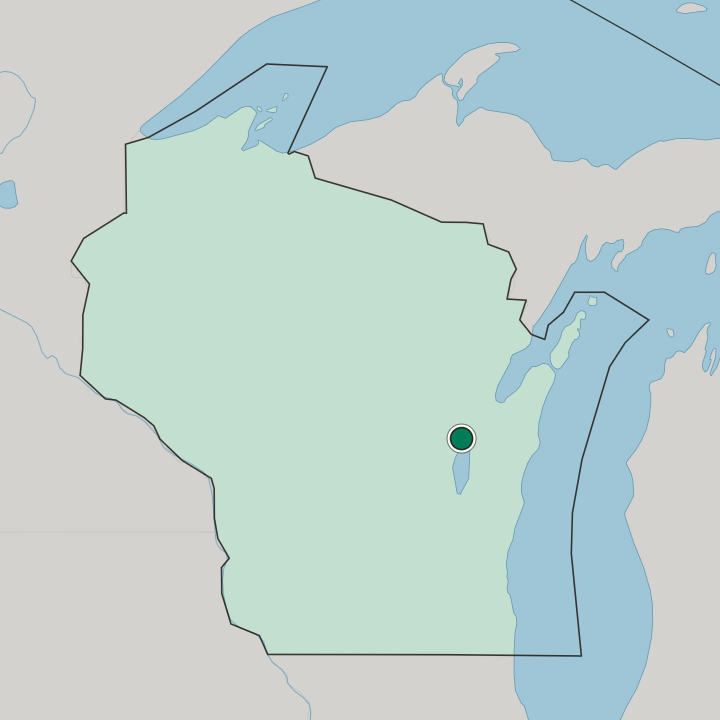 Map showing Appleton — In Wisconsin