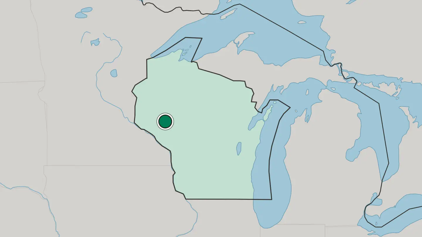 Map of Eau Claire in United States