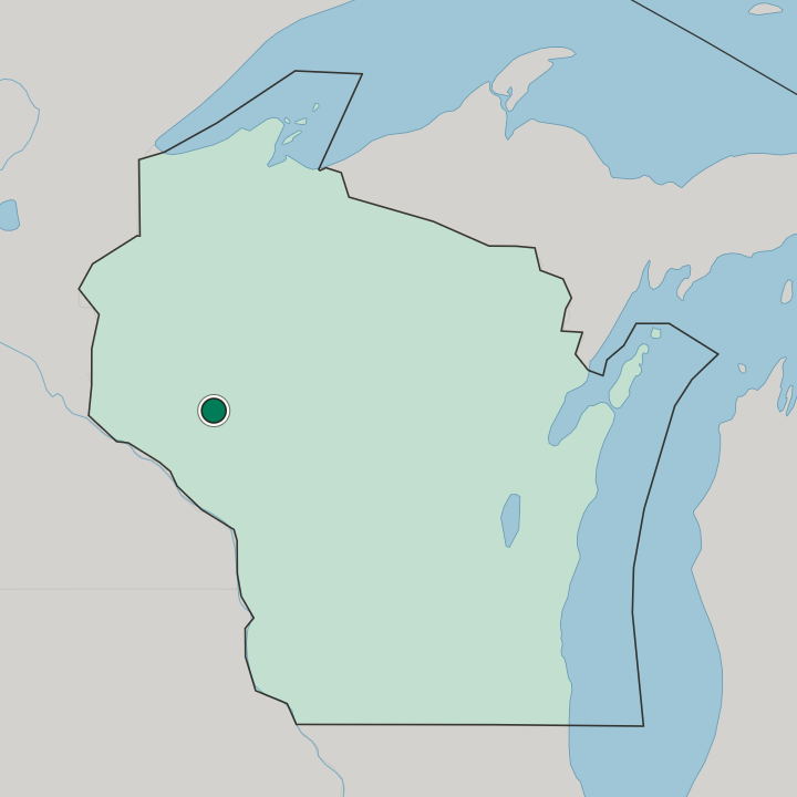 Map showing Eau Claire — In Wisconsin
