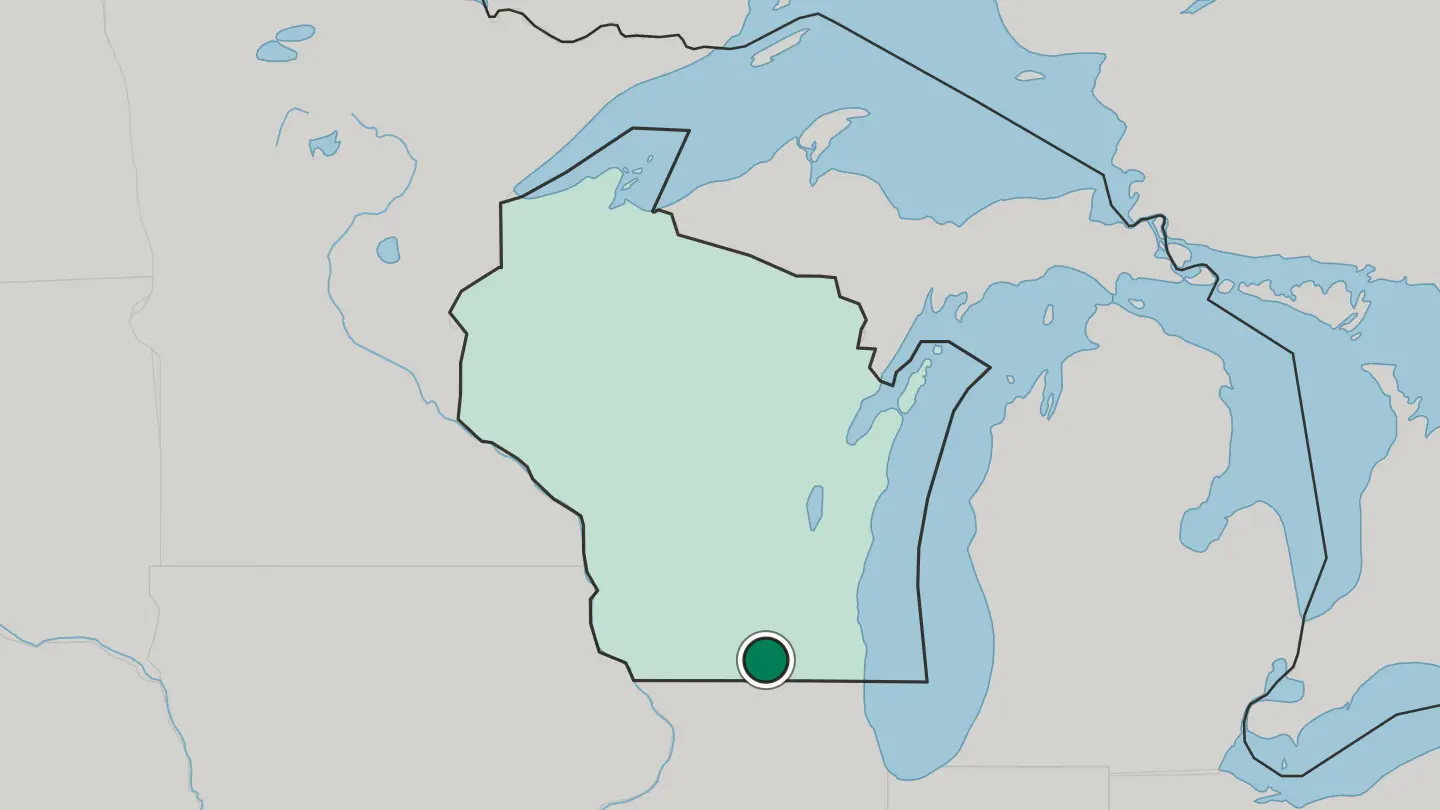 Map of Janesville in United States