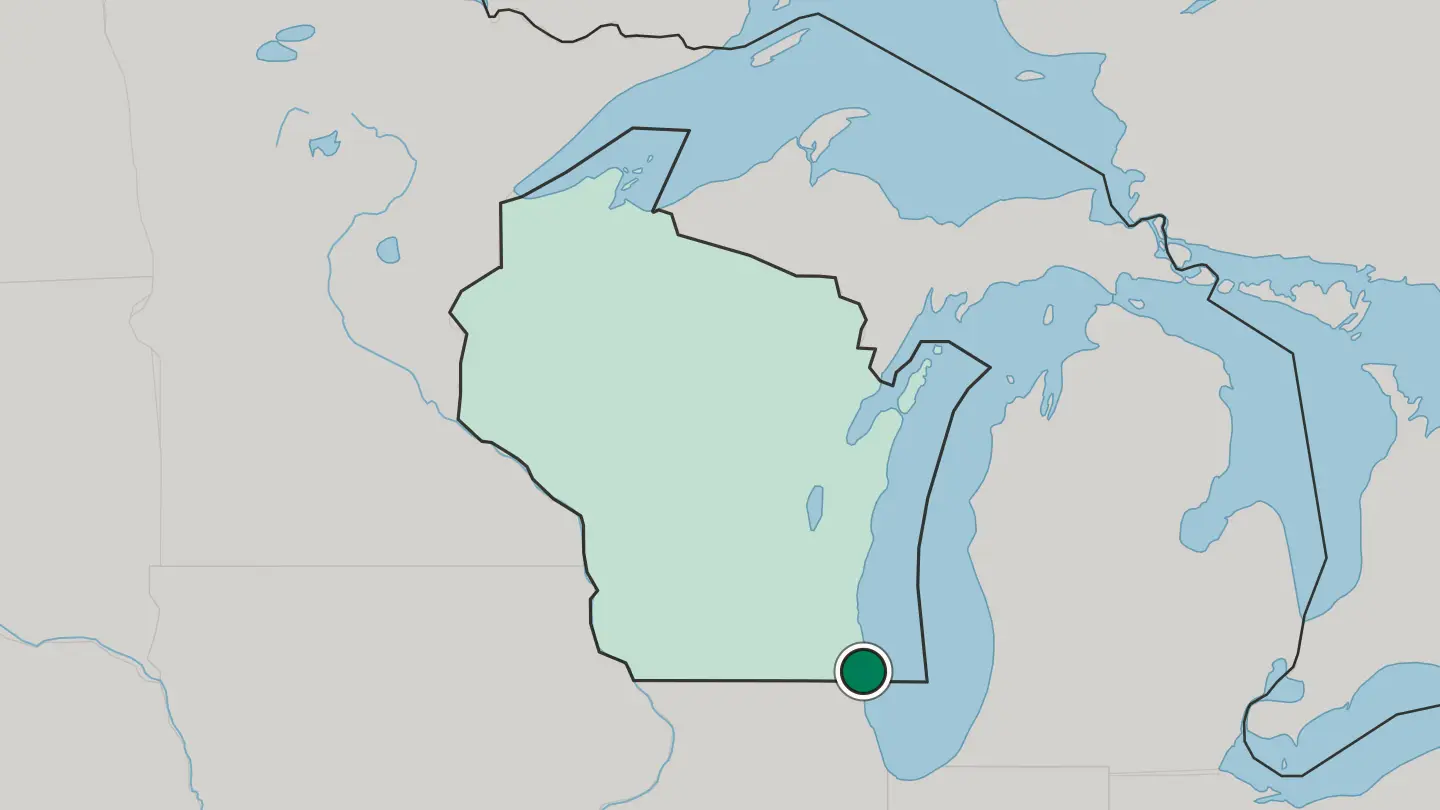 Map of Kenosha in United States