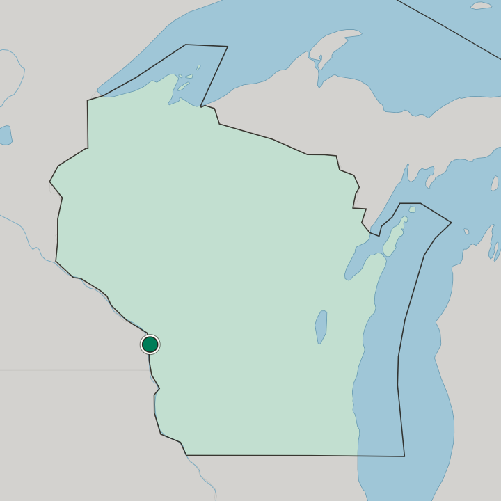 Map showing La Crosse — In Wisconsin