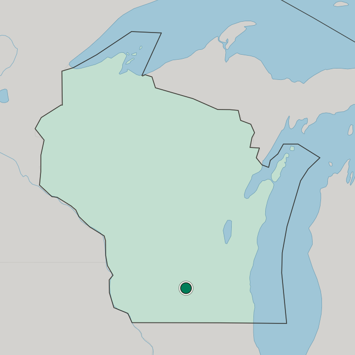 Map showing Madison — In Wisconsin