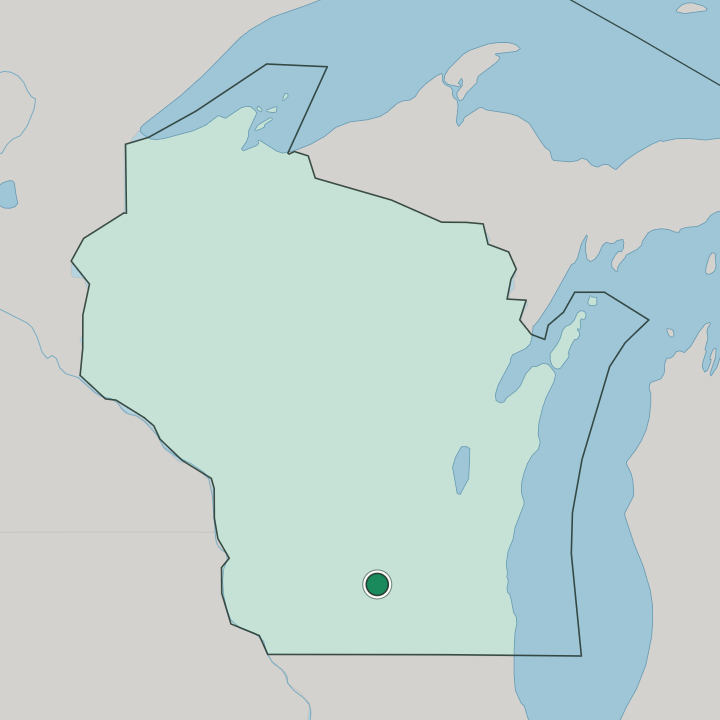 Map showing Madison — In Wisconsin