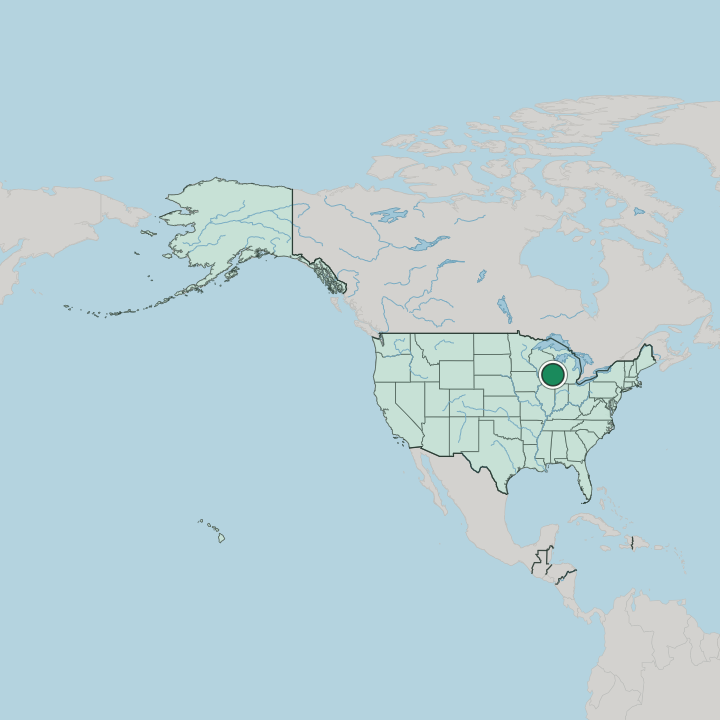 Map showing Milwaukee — In United States