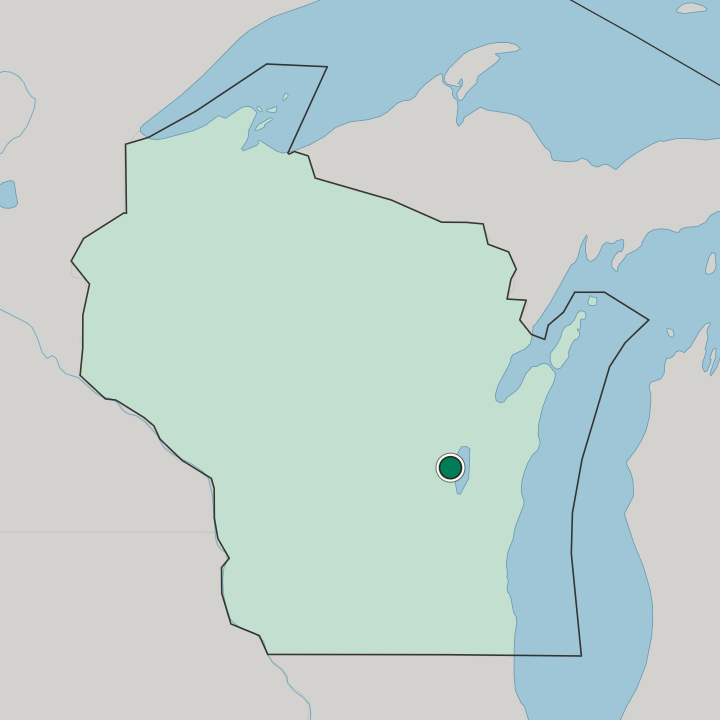 Map showing Oshkosh — In Wisconsin