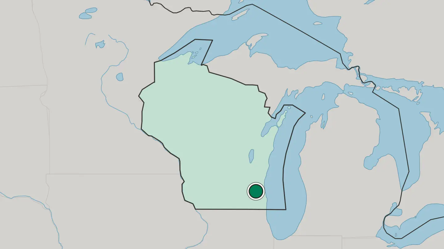 Map of Waukesha in United States