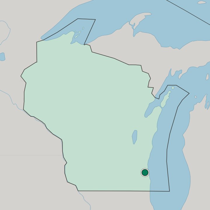 Map showing West Allis — In Wisconsin