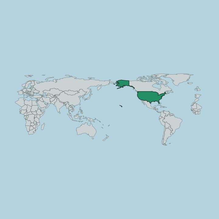 Map showing United States — Worldwide