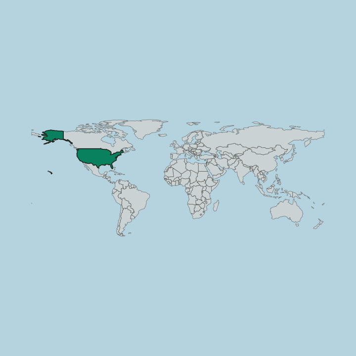 Map showing United States — Worldwide