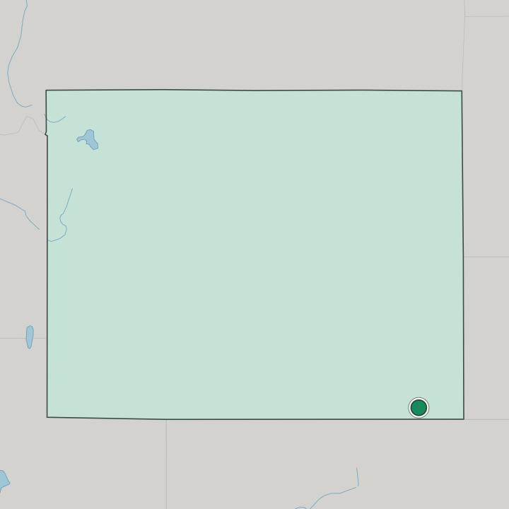 Map showing Cheyenne — In Wyoming