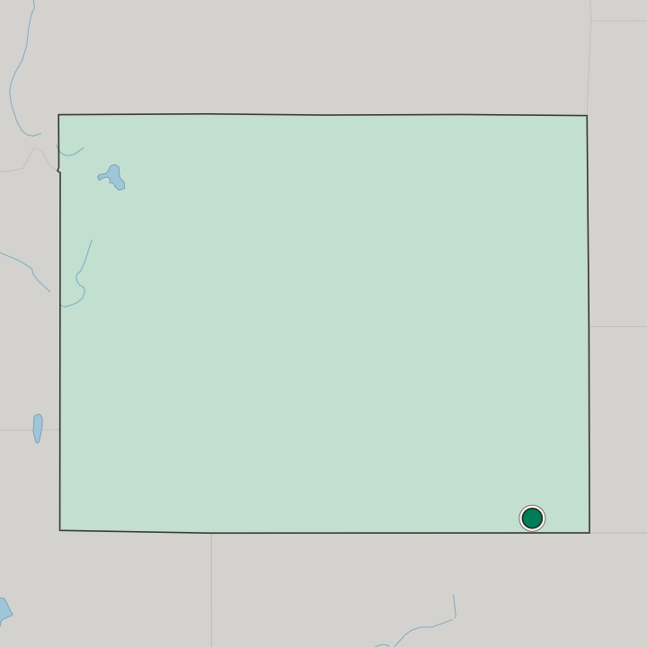 Map showing Cheyenne — In Wyoming