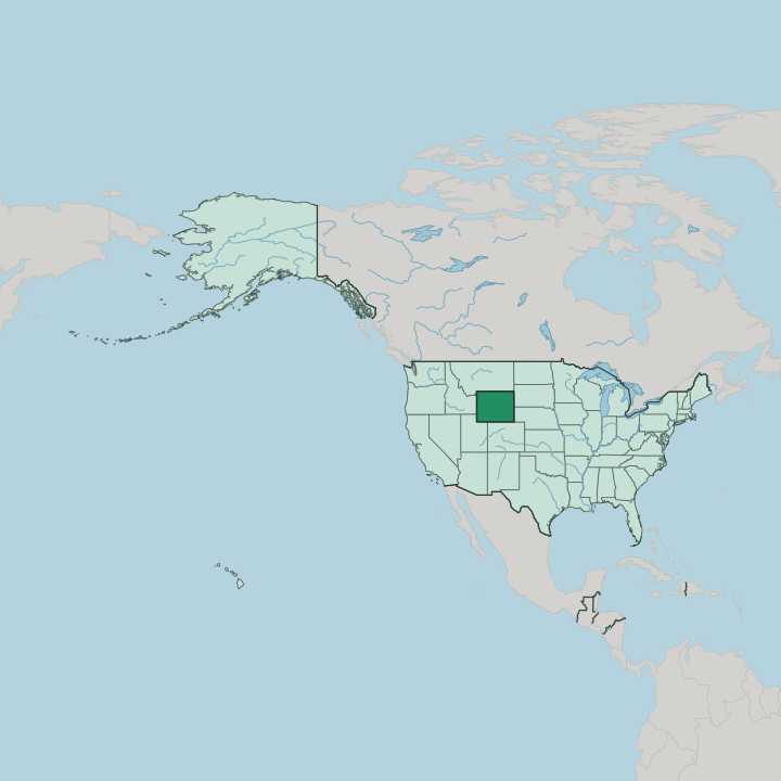 Map showing Wyoming — In United States