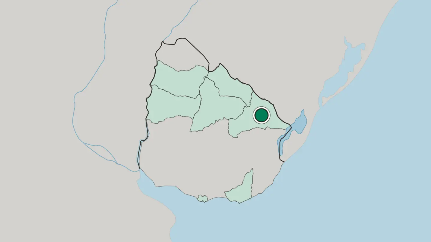 Map of Melo in Uruguay