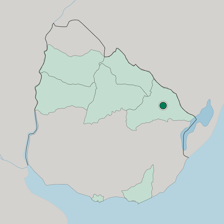 Map showing Melo — In Uruguay