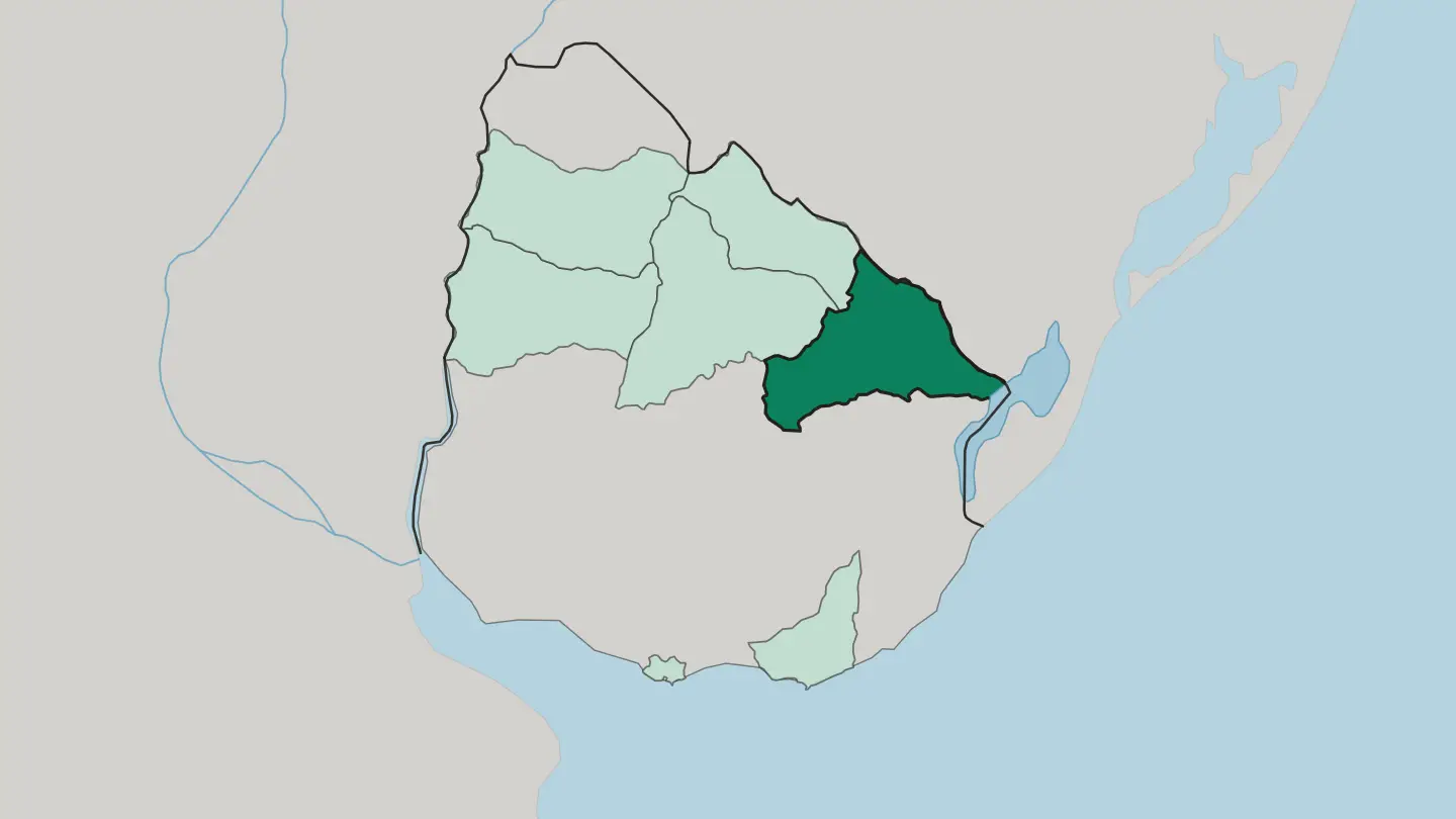 Map of Departamento de Cerro Largo in Uruguay
