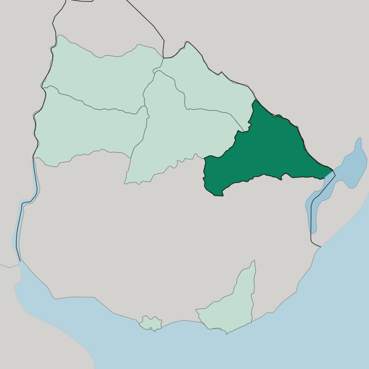 Map showing Departamento de Cerro Largo — In Uruguay