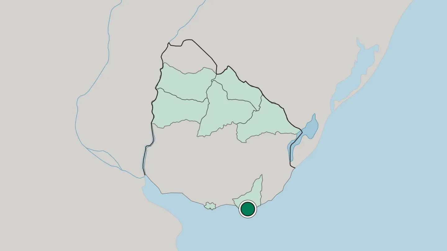 Map of Maldonado in Uruguay
