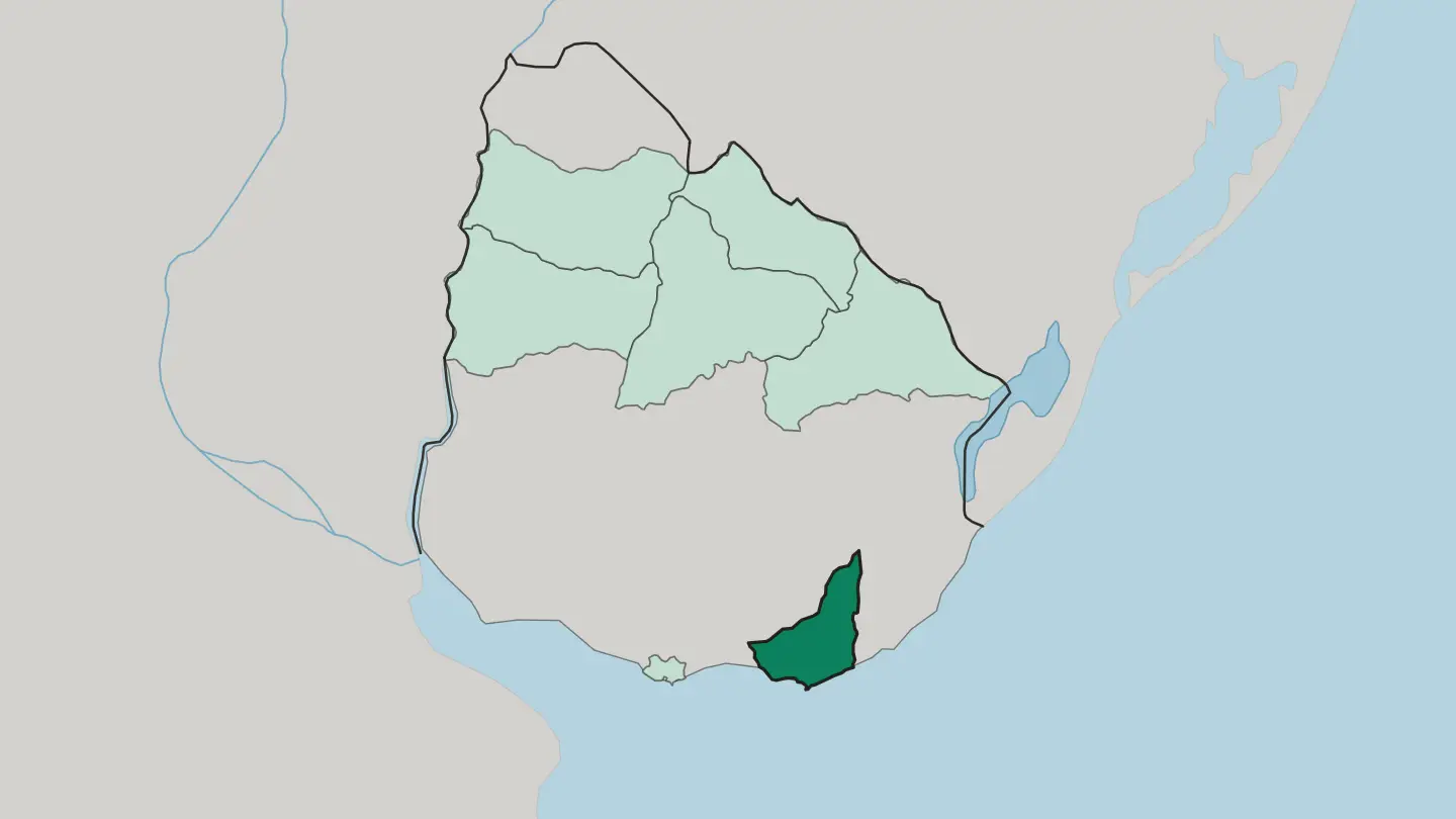Map of Departamento de Maldonado in Uruguay