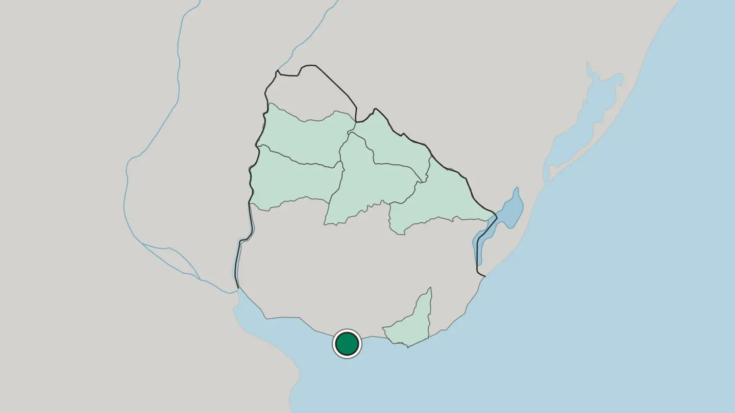 Map of Montevideo in Uruguay