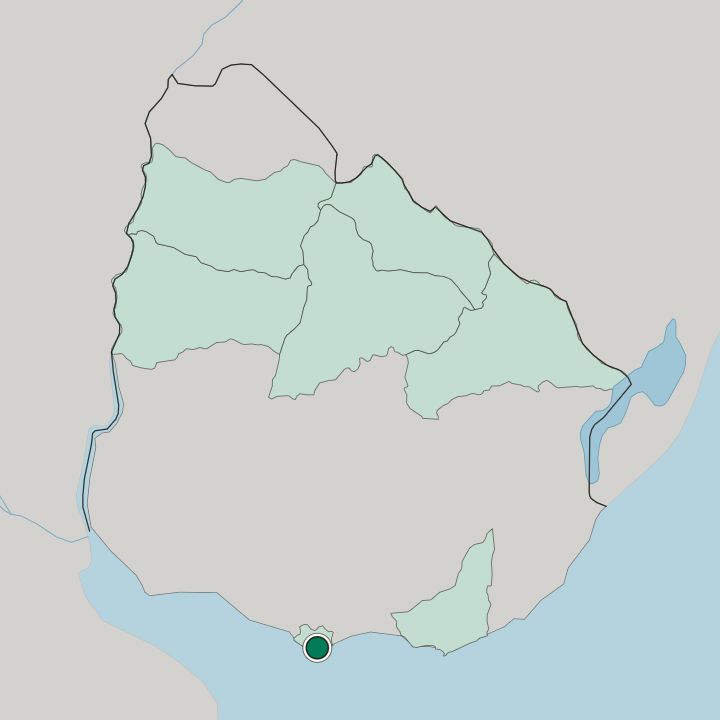 Map showing Montevideo — In Uruguay