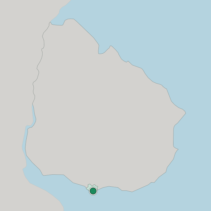 Map showing Montevideo — In Uruguay