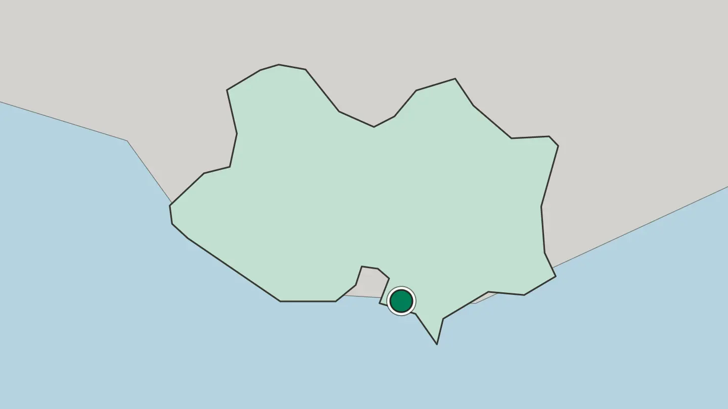 Map of Montevideo in Uruguay