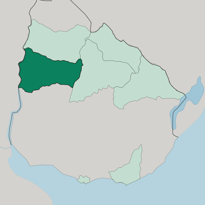 Map showing Departamento de Paysandú — In Uruguay
