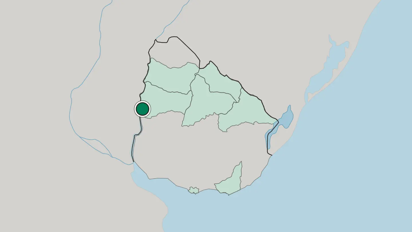 Map of Paysandú in Uruguay