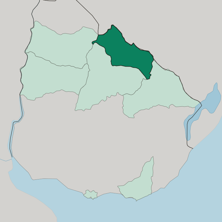 Map showing Departamento de Rivera — In Uruguay