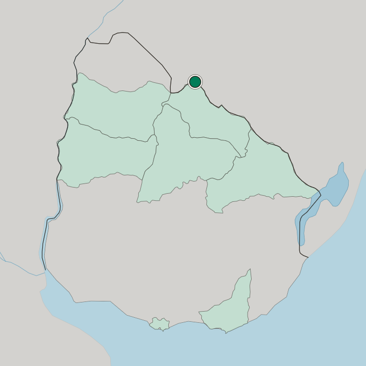 Map showing Rivera — In Uruguay