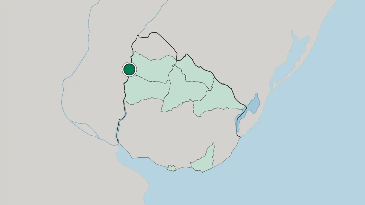 Map of Salto in Uruguay