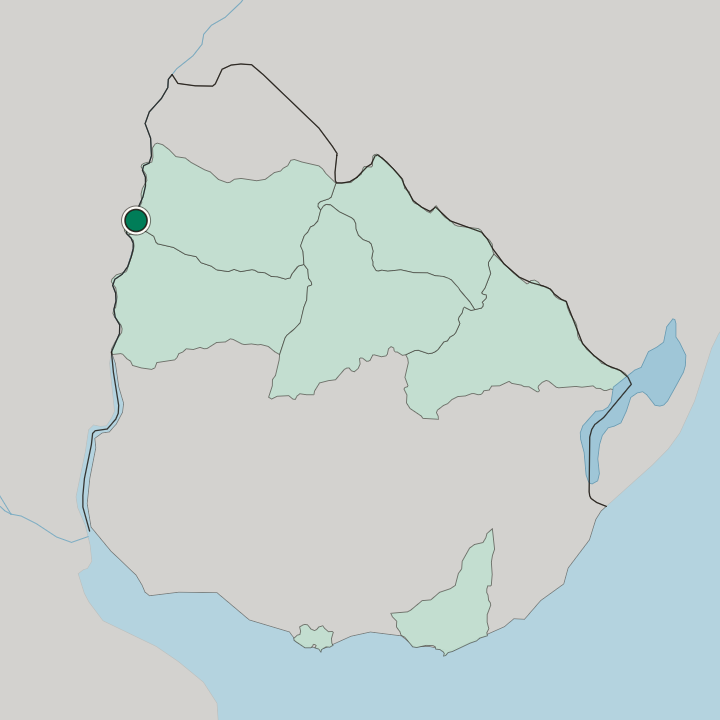 Map showing Salto — In Uruguay
