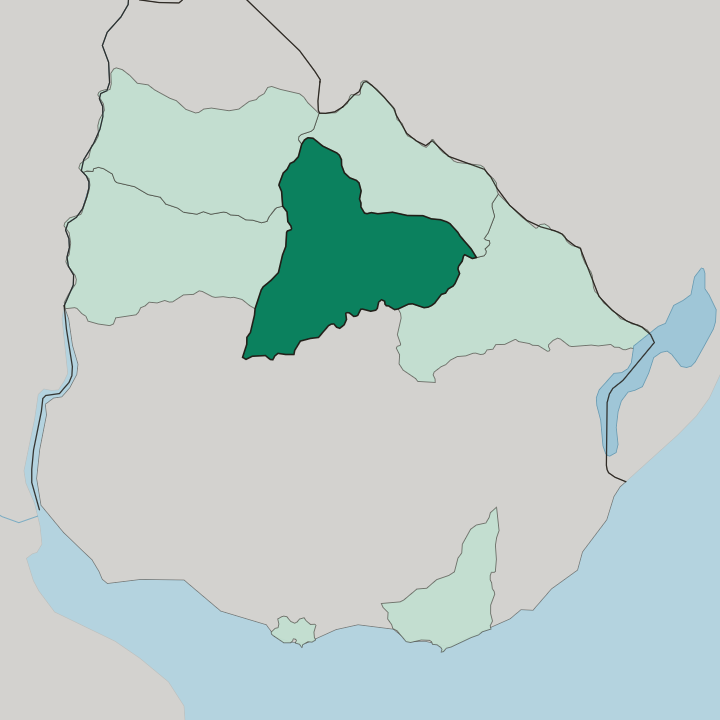 Map showing Departamento de Tacuarembó — In Uruguay