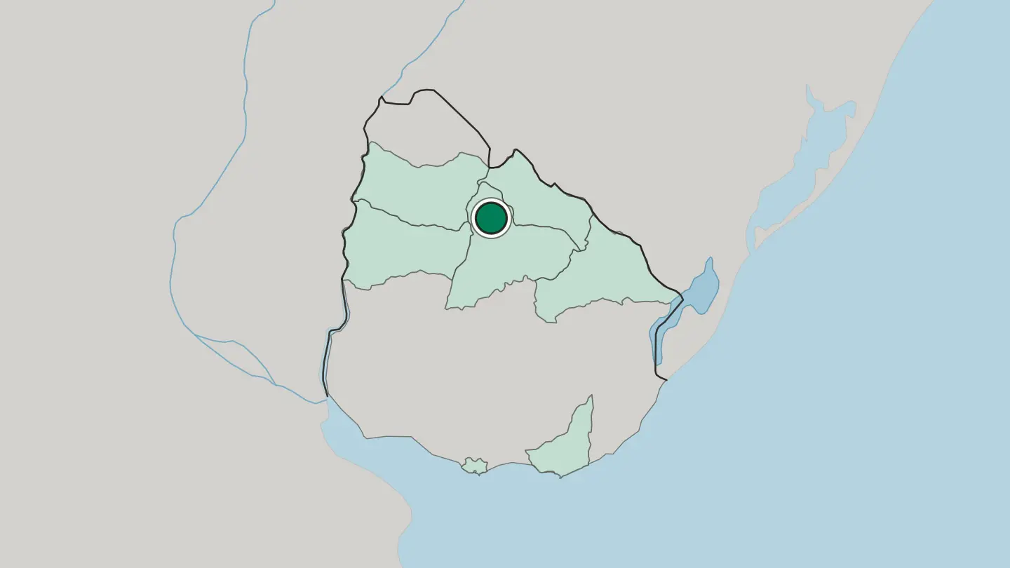 Map of Tacuarembó in Uruguay