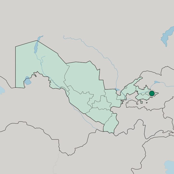 Map showing Andijon — In Uzbekistan