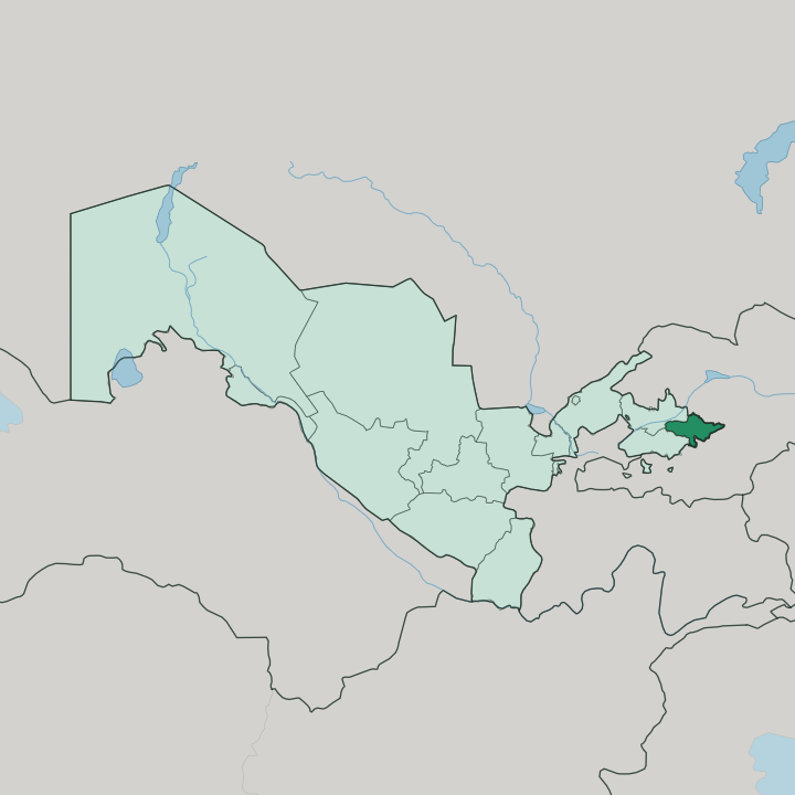 Map showing Andijan Region — In Uzbekistan