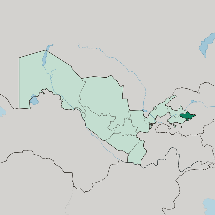 Map showing Andijan Region — In Uzbekistan