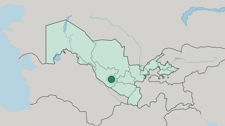 Map of Bukhara in Uzbekistan
